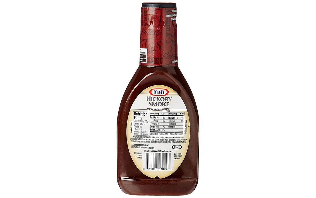 Kraft Hickory Smoke Barbecue-Sauce, Slow-Simmered   Plastic Bottle  496 grams